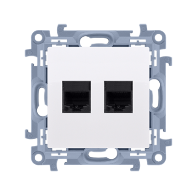 Simon 10 Gniazdo RJ45 kat. 6 + gniazdo telefoniczne RJ11 biały C6T.01/11 KONTAKT (C6T.01/11)